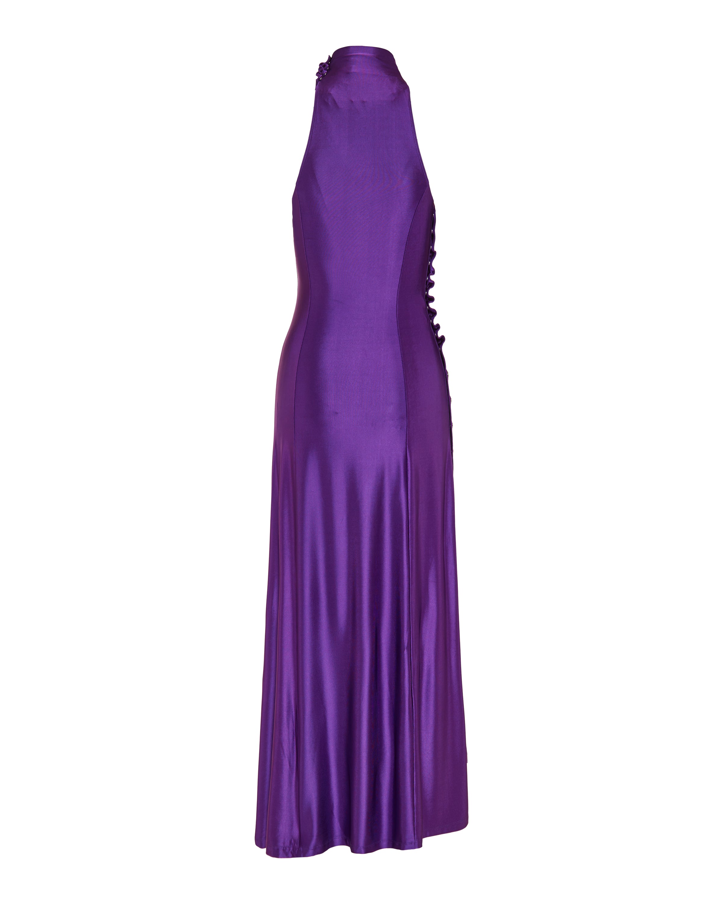 paco rabanne purple cocktail dress Draped satin jersey cocktail dress in purple - Rabanne