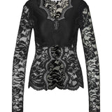 Lace long-sleeved top