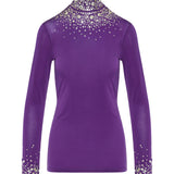 Stud-embellished stretch jersey top