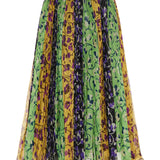 Supremes tricolor pleated mid-length skirt