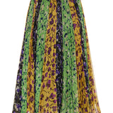 Supremes tricolor pleated mid-length skirt