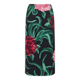 Peony Satin pencil skirt