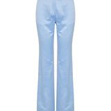 Duchesse satin straight‑leg trousers