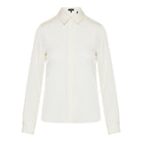 Fitted silk-georgette shirt