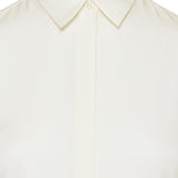 Fitted silk-georgette shirt