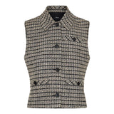 Stripe tweed collar vest