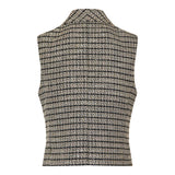 Stripe tweed collar vest