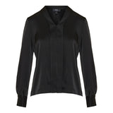 Front-seam satin blouse