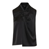 Satin twisted split blouse