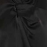 Satin twisted split blouse