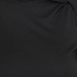 Slash neck twist long-sleeve t‑shirt