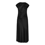 Satin twist bodice dress