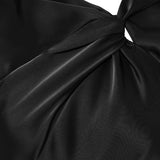 Satin twist bodice dress