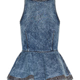 Alaïa Denim peplum top