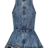 Alaïa Denim peplum top