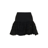 Ruffle wool crinoline mini skirt
