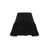 Ruffle wool crinoline mini skirt