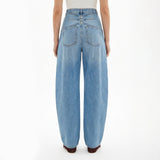 Round denim trousers