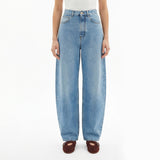 Round denim trousers