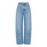 Round denim trousers