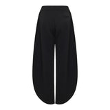 Petal cotton‑jersey barrel‑leg trousers