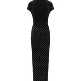 Alaïa Draped strass velvet jersey dress