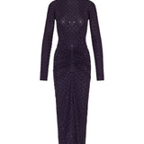 Draped fluid strass jersey dress