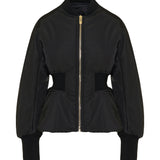 Peplum shell bomber jacket