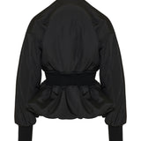 Peplum shell bomber jacket