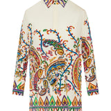 Paisley-printed silk shirt