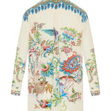 Silk floral‑print shirt
