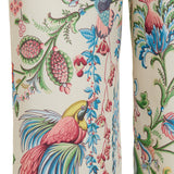 Printed satin wide‑leg trousers