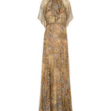 Paisley print silk mini dress