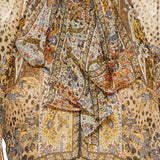 Paisley print silk mini dress