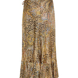 Silk printed wrap skirt