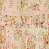 Floral printed silk maxi skirt