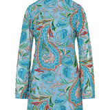 Crochet-effect sequin mini dress