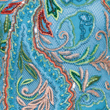 Crochet-effect sequin mini dress