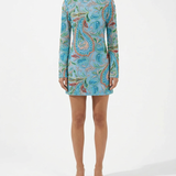 Crochet-effect sequin mini dress