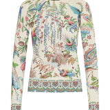Silk and cashmere floral sweater