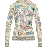 Silk and cashmere floral sweater