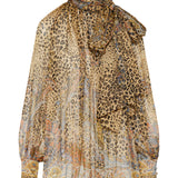 Silk blouse with scarf detail