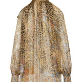 Silk blouse with scarf detail