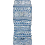 Ruffled crocheted maxi skirt