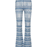 Crochet cotton flared trousers