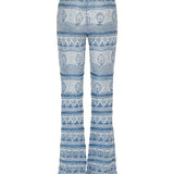 Crochet cotton flared trousers