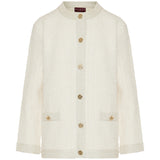 Metallic wool-blend tweed cardigan