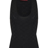 GG motif U-neck jersey top