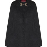 Silk wool cape with horsebit