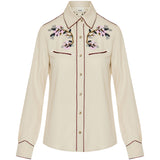 Yzea beaded embroidered shirt